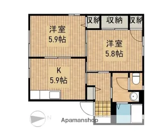 いちごハウスB【201号室】の間取り