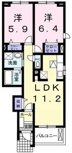 フレッシュ タウン【1階】の間取り