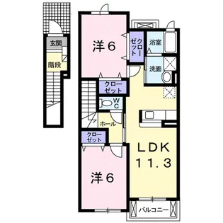 クローバー嶺田【2階】の間取り