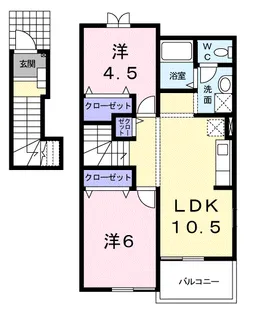 クレストール六瀬【2階】の間取り