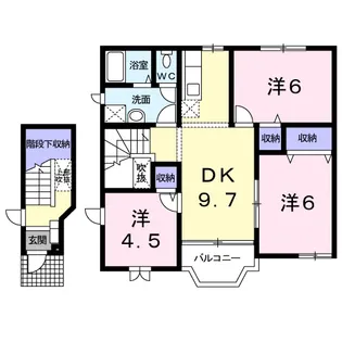 コットンフィールド C【201号室】の間取り