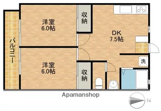 若山コーポ【201号室】の間取り