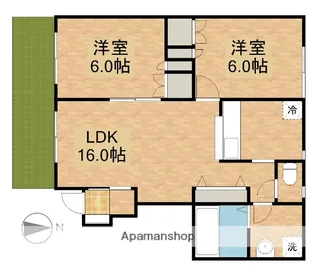 サザンコートA【1階】の間取り