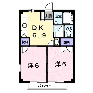 ニューシティ三輪【2階】の間取り