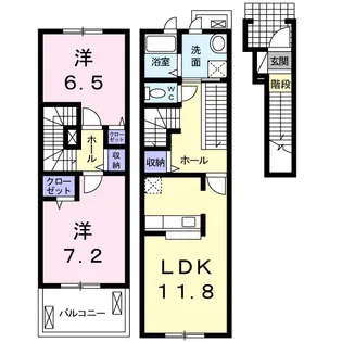 UNE ENTREE Ⅱ【2階】の間取り