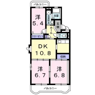 クレール【3階】の間取り