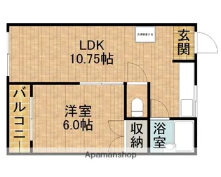 コーポヒサジマ北棟【201号室】の間取り