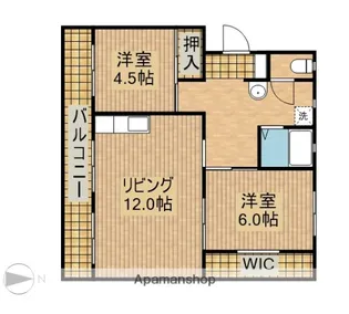 コーポラス三輪Ⅱ【3階】の間取り