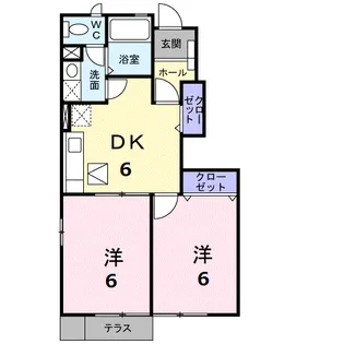 パーシモンガーデン【1階】の間取り