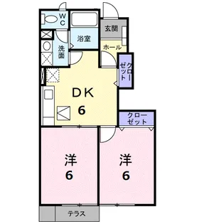 パーシモンガーデン【1階】の間取り