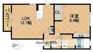 ウエストヒルズ【201号室】の間取り