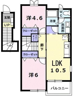 サウスウィンド【2階】の間取り