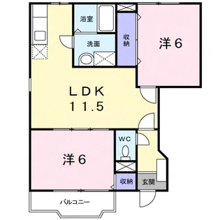 日吉山ハイツ B【1階】の間取り
