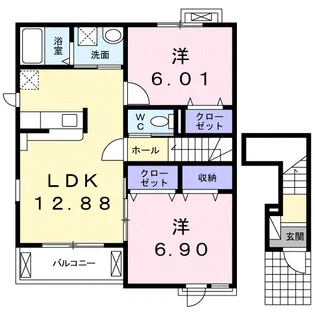 イースト ツー【2階】の間取り