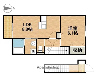 グランドゥールB【2階】の間取り