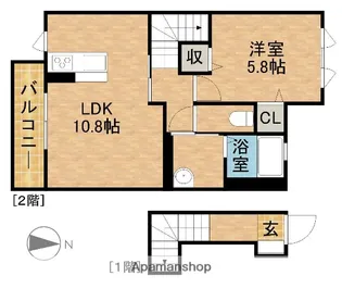 ベイサージュⅠ【2階】の間取り