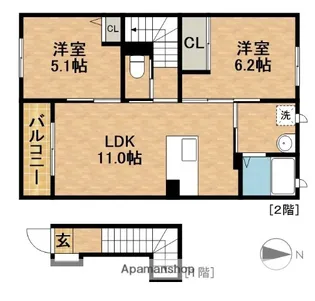 ルミエールTOKIWA【2階】の間取り