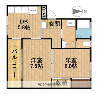 サンライズ7【205号室】の間取り