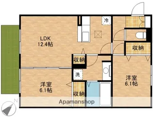 セジュール・フーキC【1階】の間取り