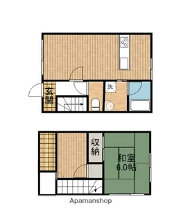 静岡県磐田市福田【テラスハウス】の間取り