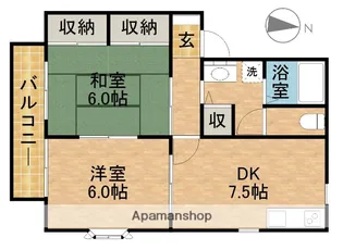 ハイツボヌールB【1階】の間取り