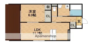 キャレフルール【1階】の間取り