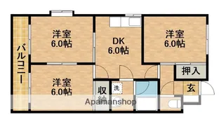 ウィンディホクエンⅡ【3階】の間取り