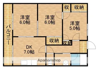 尾野スカイハイツⅠ【1階】の間取り