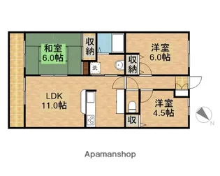 スカイパレス上島WEST【4階】の間取り