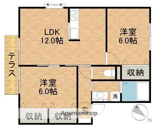 ヴィラ・サザンクロスH【1階】の間取り