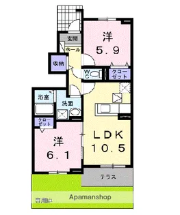 カンパニュール B【1階】の間取り