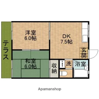 ホワイトハイツA【1階】の間取り