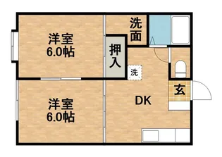 レイクコーポB【101号室】の間取り