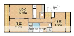 レイクパレス中村B【4階】の間取り