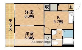 サンパレス本沢合Ⅱ【1階】の間取り