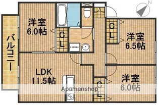 メルベーユⅡA【1階】の間取り