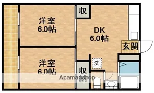 ウイングシャロー小豆餅D【1階】の間取り