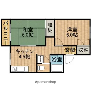 ハイブリッジタウンA【201号室】の間取り
