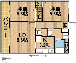 マイシャトー国府台D【3階】の間取り