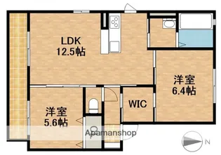 ル・アンフレA【2階】の間取り