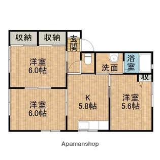 オーシャンヒルズC【201号室】の間取り