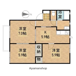 サングリーンオオタB【2階】の間取り