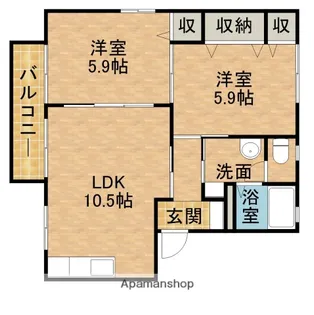 シャンドフルール【2階】の間取り