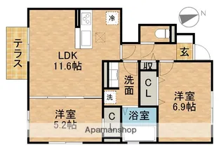 WIN’S Ⅹ【1階】の間取り