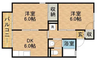 セジュールK2 南【2階】の間取り
