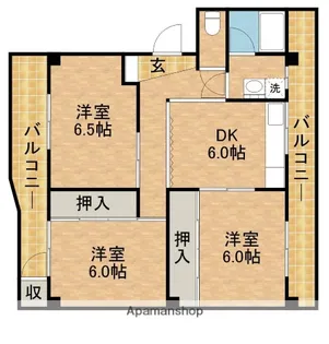 田内マンション【505号室】の間取り