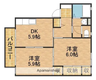 はまなすの家B【202号室】の間取り