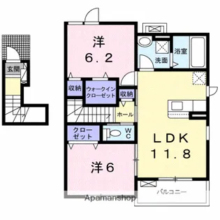ベル ブルック【201号室】の間取り