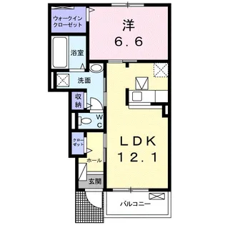 フラン エアリー【1階】の間取り