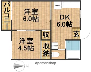 フォーブル神谷A【202号室】の間取り